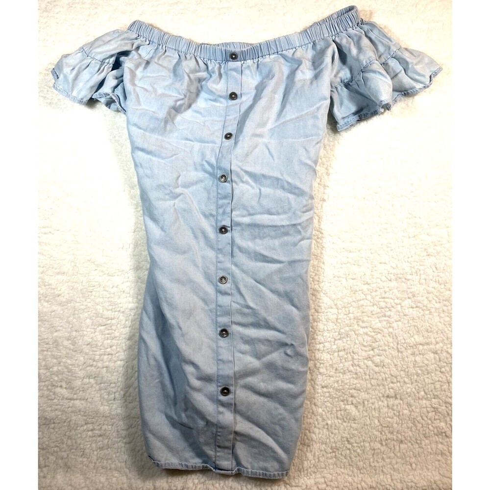 PLEASE BRAND Made in‎ Italy Top Blouse Blue Sash Tie Buttons Medium